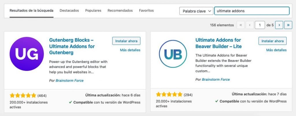 descargar plugin ultimate addons